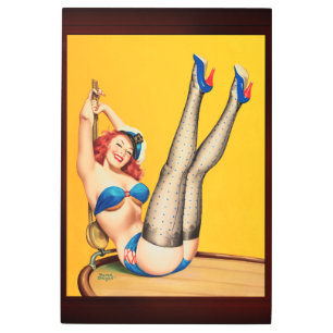 Flirt Pulp Cover by Peter Driben Metal Print