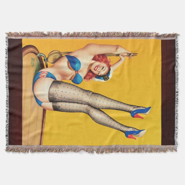 Flirt Pulp Cover by Peter Driben Throw Blanket (Front)