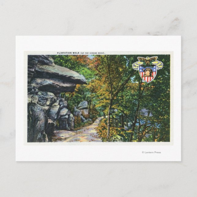 Flirtation Walk View of the Kissing Rock Postcard (Front)