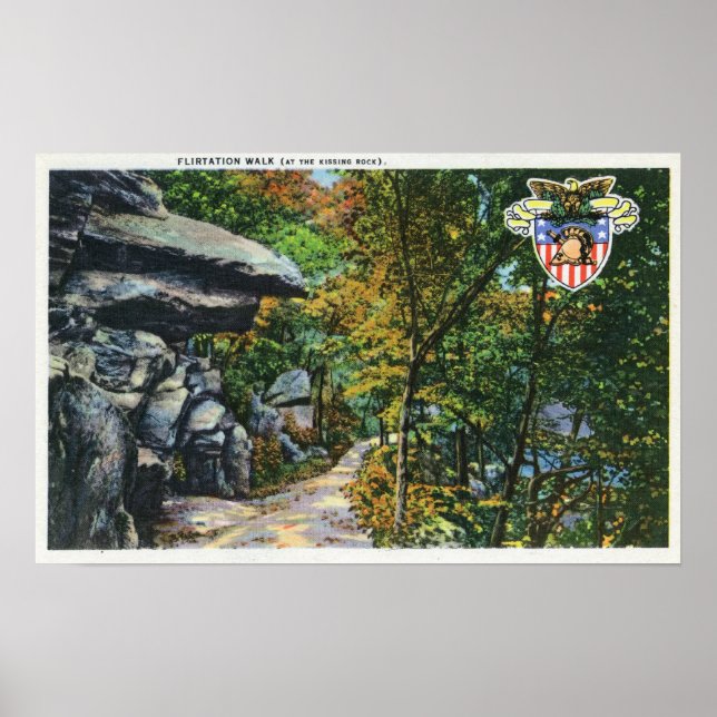 Flirtation Walk View of the Kissing Rock Poster (Front)