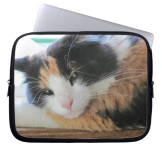 Flirtatious Calico Kitty Laptop Sleeve