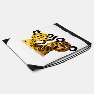 Flirtatious Cartoon Jaguars Drawstring Backpack