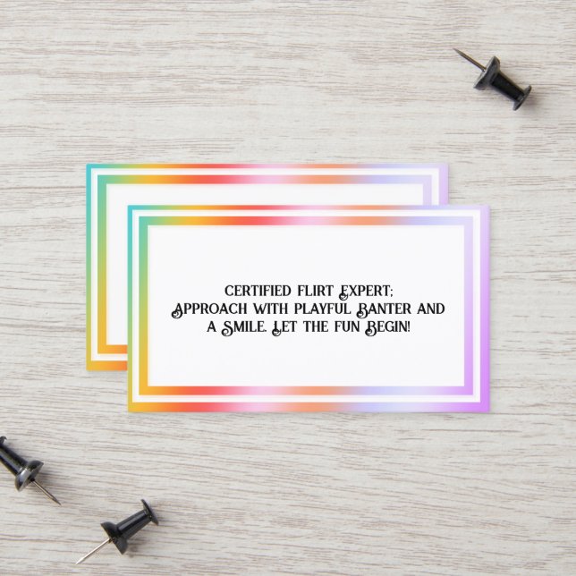 Flirting Hologram Calling Card (Front/Back In Situ)