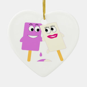 FLIRTING ICE CREAM POPS CERAMIC ORNAMENT