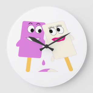 FLIRTING ICE CREAM POPS LARGE CLOCK