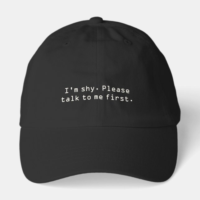 Flirting Introverts Talk to me first White Hat (Front)