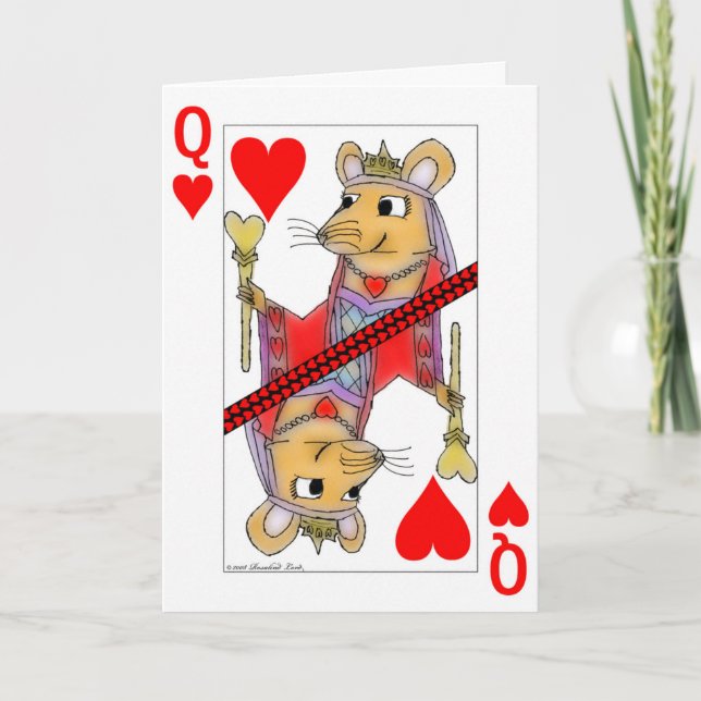 Flirting Rat Queen of Hearts Valentine Card (Front)