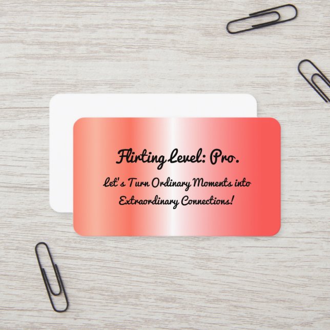 Flirting Rose Gold Business Card (Front/Back In Situ)