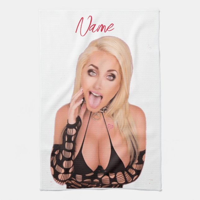 Flirty blonde Thunder_Cove Kitchen Towel (Vertical)