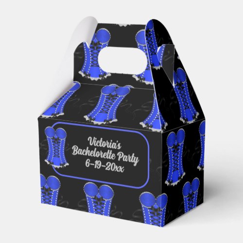 Flirty Blue Corset Gable Favor Boxes