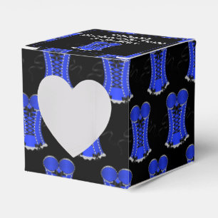 Flirty Blue Corset Heart Favor Boxes