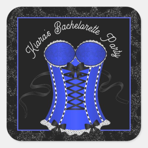 Flirty Blue Corset Square Sticker