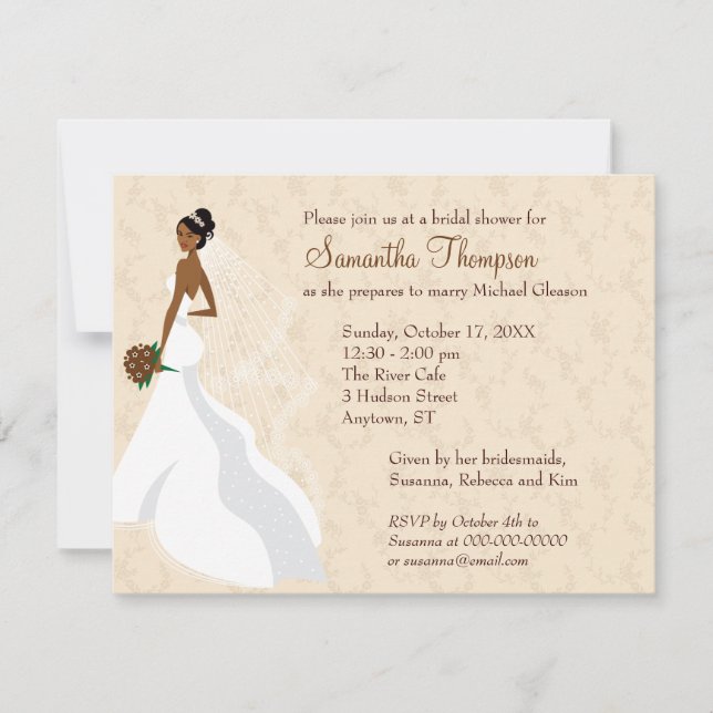 Flirty Champagne Bridal Shower Invitation (Front)