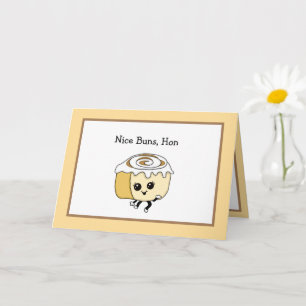 Flirty Cinnamon Roll Food Pun Romantic Card