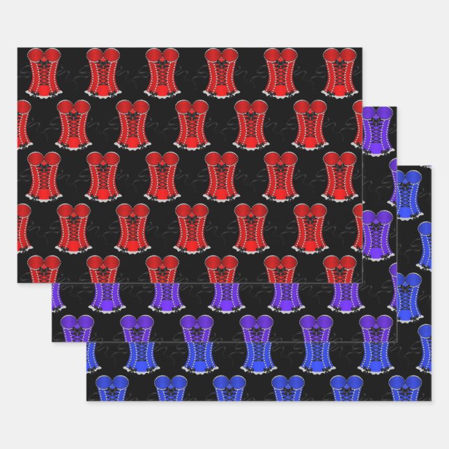 Flirty Corset Collection Pattern Wrapping Paper Sheets (Set)