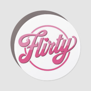 Flirty Design Circle Car Magnet