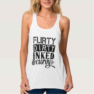 Flirty Dirty Inked & Curvy Tattoo Womens T-Shirt Tank Top