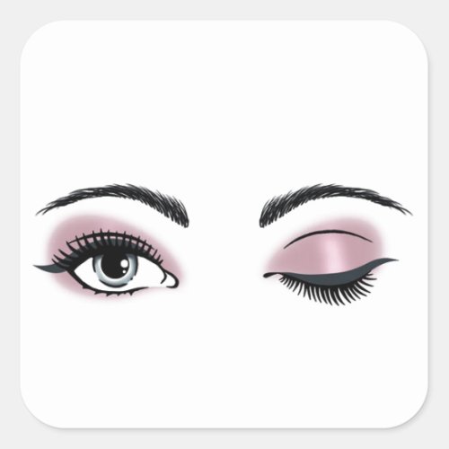 Flirty Eyes Square Sticker