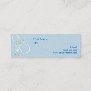 Flirty Floral Blue Calling Card