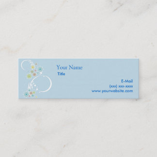 Flirty Floral Blue Calling Card