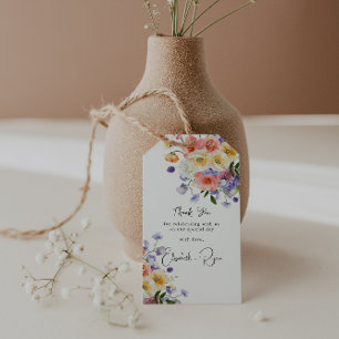 Flirty Floral Meadow   Summer Wedding Thank You Gift Tags