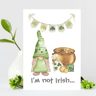 Flirty Girl Gnome St Patrick’s Day Greeting Card