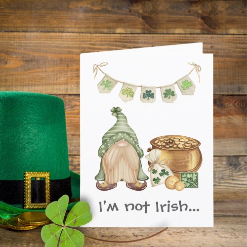 Flirty Gnome Shamrock Funny St Patricks Day Card