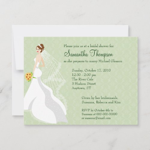 Flirty Jade Bridal Shower Invitation