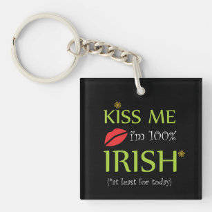Flirty Kiss Me I'm Irish St. Patrick's Day Keychain