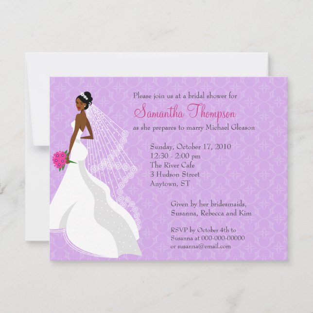 Flirty Lilac 2 Bridal Shower Invitation (Front)