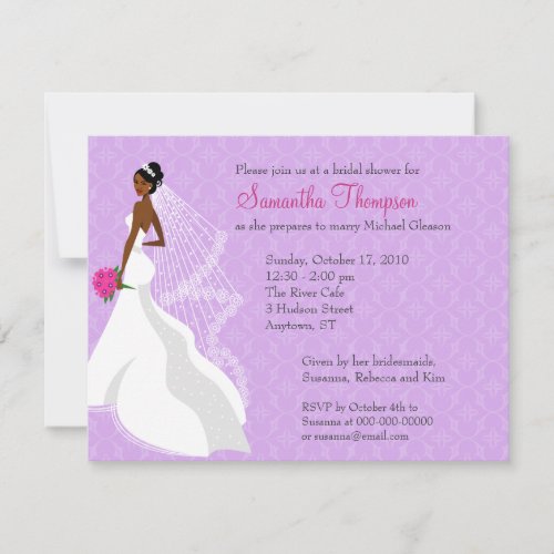 Flirty Lilac 2 Bridal Shower Invitation