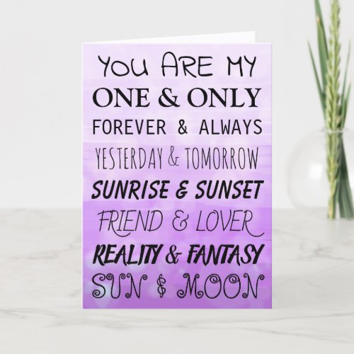 Flirty Now and Forever I Love You Card
