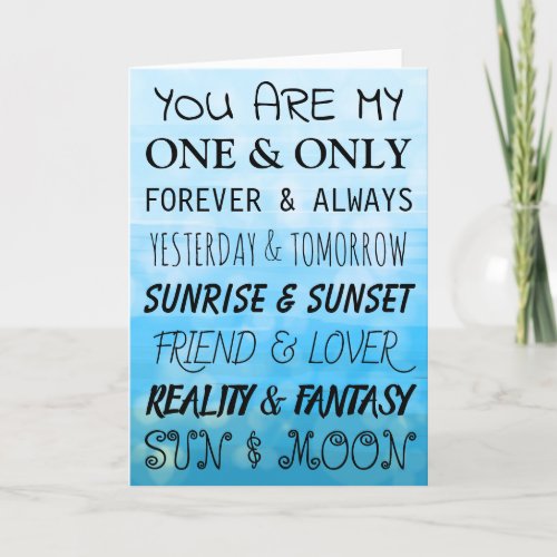 Flirty Now and Forever I Love You   Card