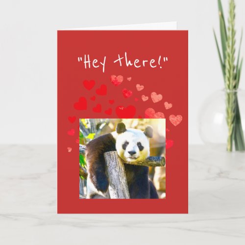 Flirty Panda Bear Make Valentines Day Special Holiday Card