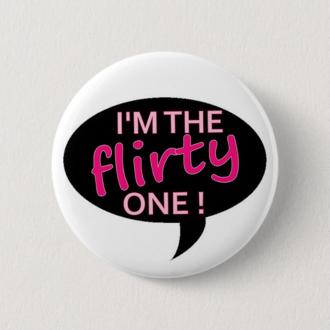 flirty pinback button (Front)