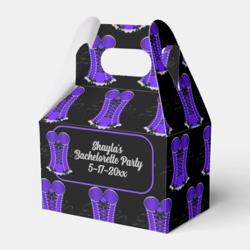 Flirty Purple Corset Gable Favor Boxes