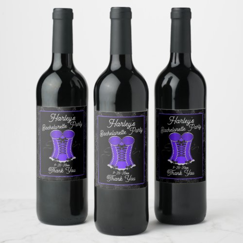 Flirty Purple Corset Wine Label