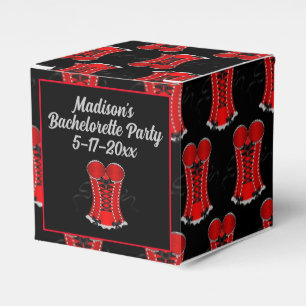 Flirty Red Corset Cube Favor Boxes