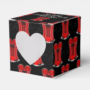 Flirty Red Corset Heart Favor Boxes