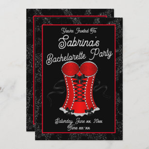 Flirty Red Corset Invitation