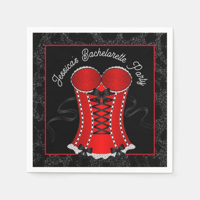 Flirty Red Corset  Napkins (Front)