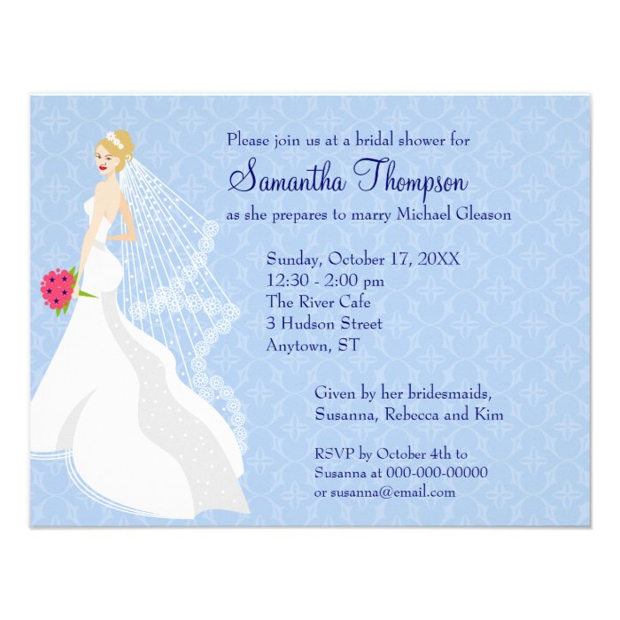 Flirty Sapphire 2 Bridal Shower Invitation