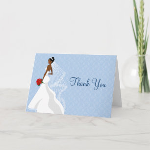 Flirty Sapphire Bridal Shower thank you Card