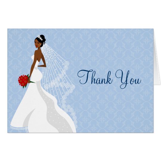 Flirty Sapphire Bridal Shower thank you Card