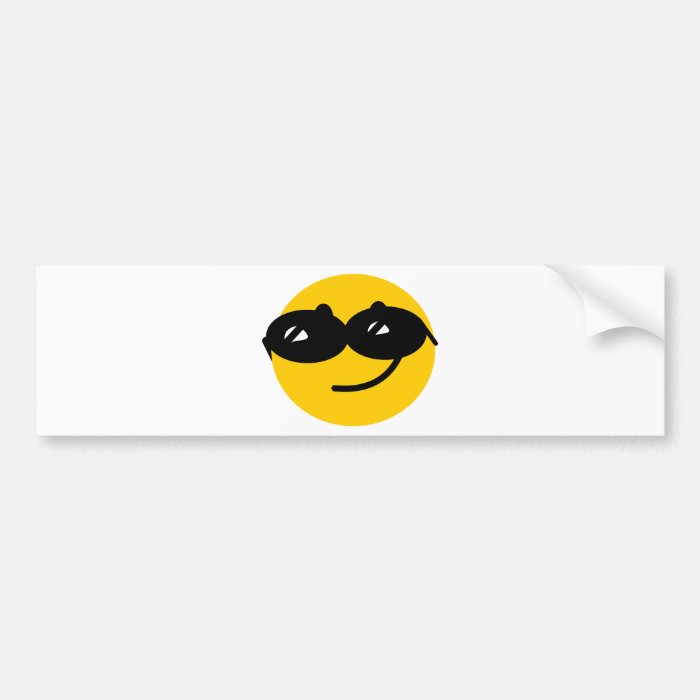 Flirty sunglasses smiley face bumper stickers