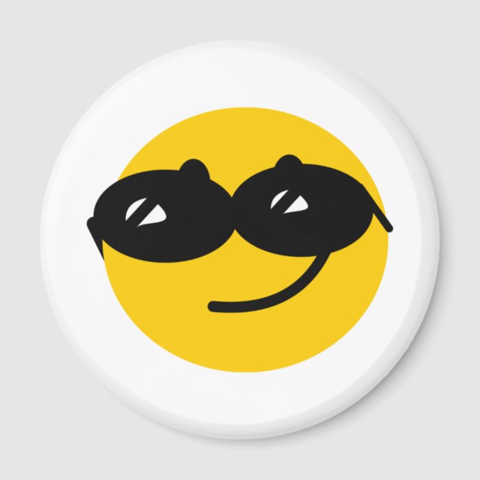 Flirty sunglasses smiley face fridge magnets