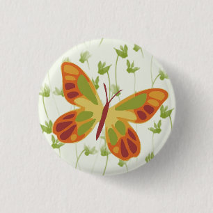Flitting Butterfly in Grass Pinback Button