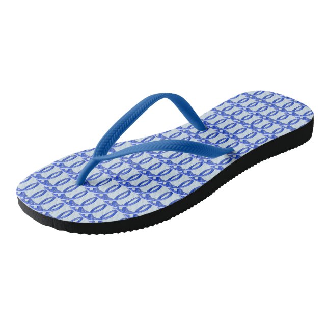 Fllip Flop - Blue Wicker Pattern Flip Flops (Angled)