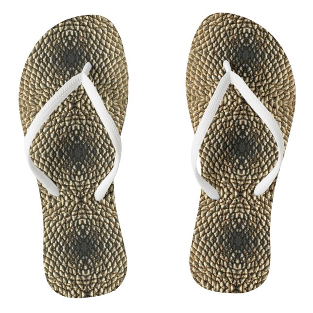Fllip Flops - Centered Sunflower Seed Pattern Flip Flops (Footbed)