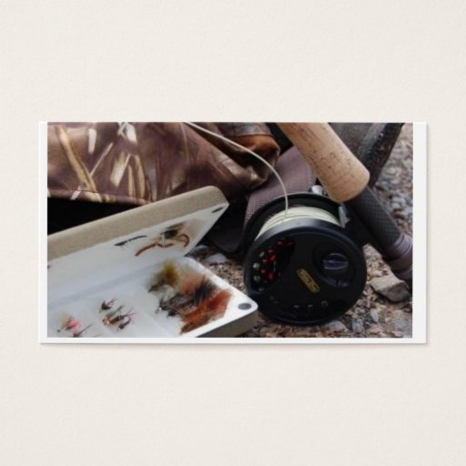 Customizable Flly Fishing Rod and Reel Business Card